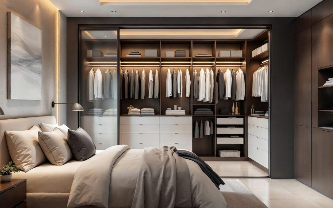 Quarto de casal com closet – móveis planejados em Curitiba: como criar seu refúgio de conforto e organização