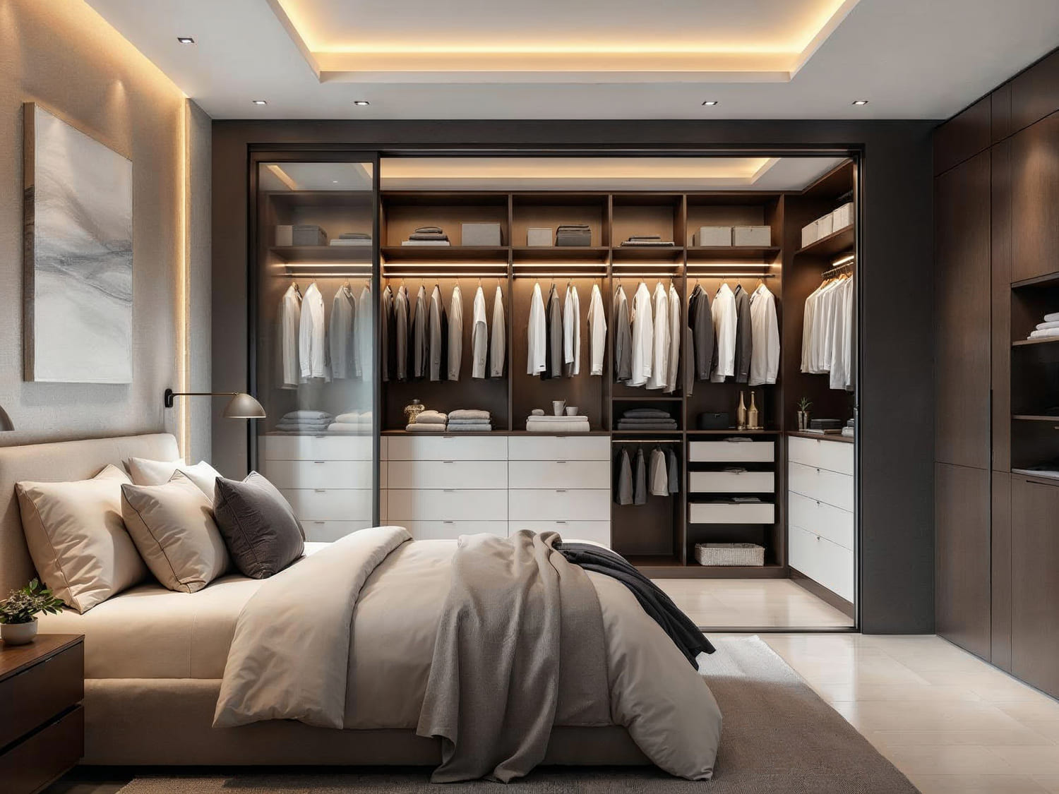 Quarto de casal com closet planejado em Curitiba como criar seu refúgio de conforto e organização