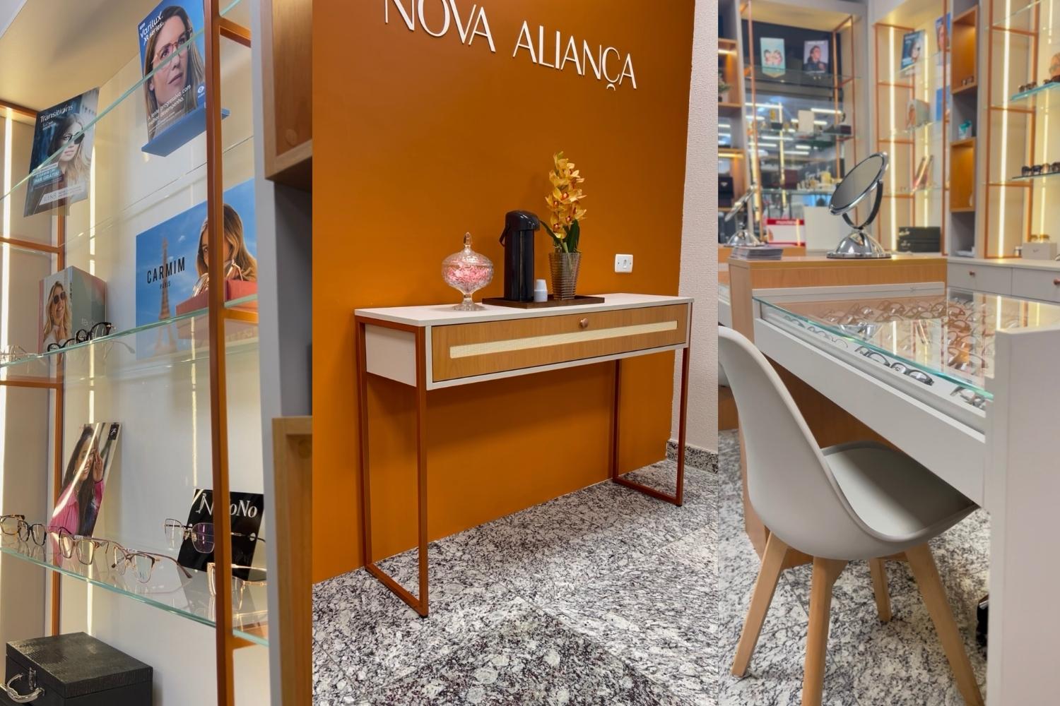 Projeto Comercial Forniture a transformação da Ótica Nova Aliança no Sítio Cercado, Curitiba